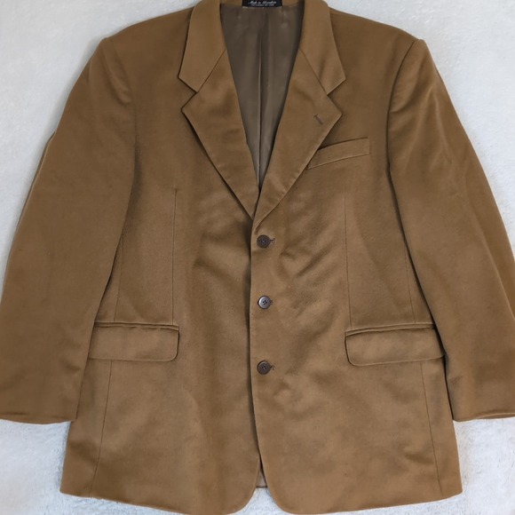 Other - FENZIA EUROMODA 100% PURE CASHMERE Men's Sport Blazer 3 Button Brown 44R Jacket